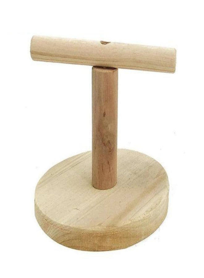 SS Organic® Pet Bird Parrot Wooden Stand Perch Playground Platform Cage Chew Playing Toy Lovely Pet (Size 6 Inch) - Image 1